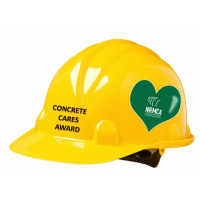 concrete supply cares yellow helmet