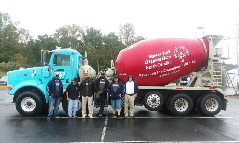 concrete supply truck wrapped for the local community special olympics