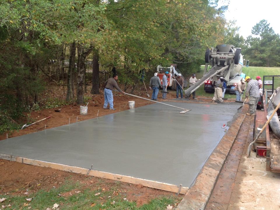 concrete supply lays slab for community